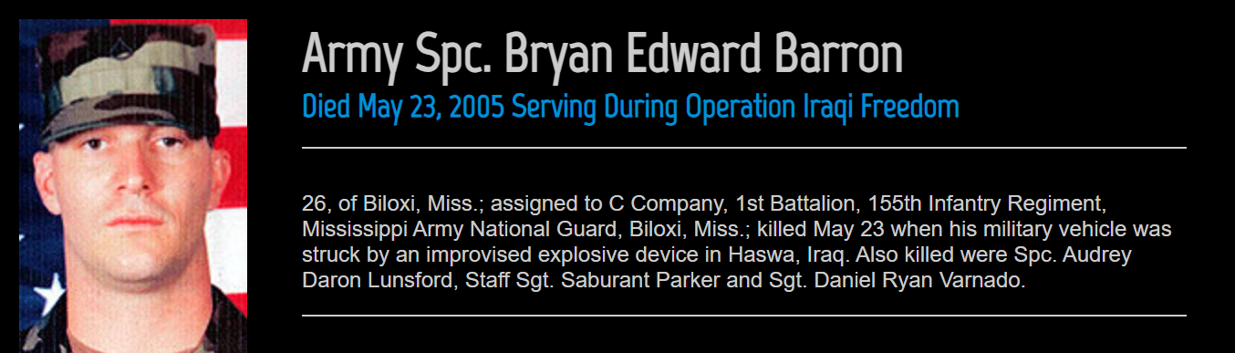 SPC Bryan Edward Barron