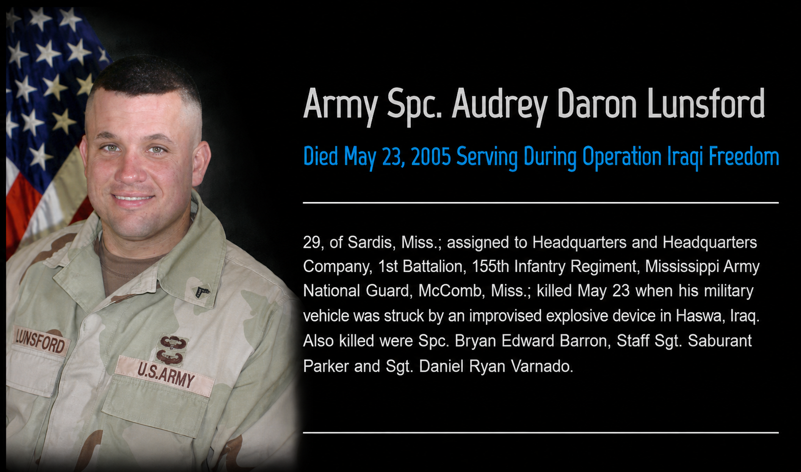 SPC Audrey Daron Lunsford
