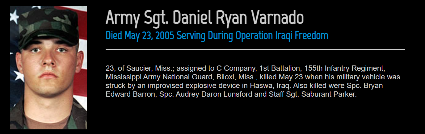 SGT Daniel Ryan Varnado